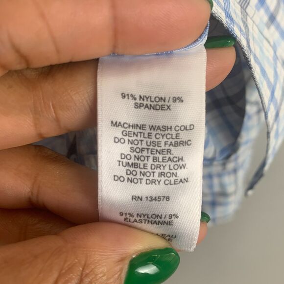 Vineyard Vines On-The-Go Performance Shirt Men’s Large Blue White Plaid Button - Picture 7 of 8